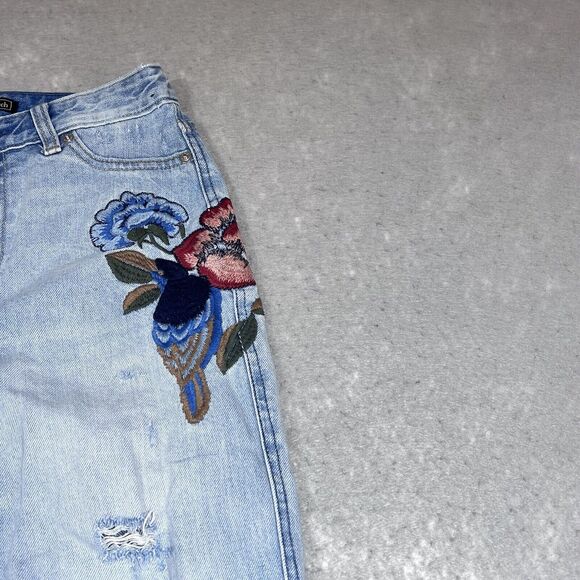 Abercrombie & Fitch Jeans SZ 25 Annie Girlfriend Floral Embroidered Distressed - Picture 5 of 16